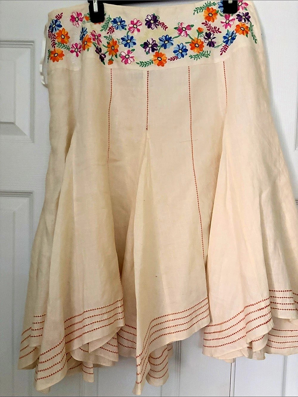 Autograph Floral Midi Skirt in Cream Size 10